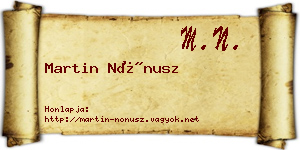 Martin Nónusz névjegykártya